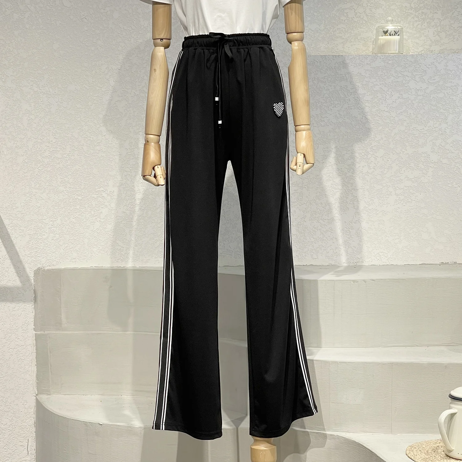 

Брюки женские летние, новая коллекция, с высокой талией, широкие штанины, тонкие, прямые, повседневные, спортивные, удобные, свободного кроя, для работы и отдыха