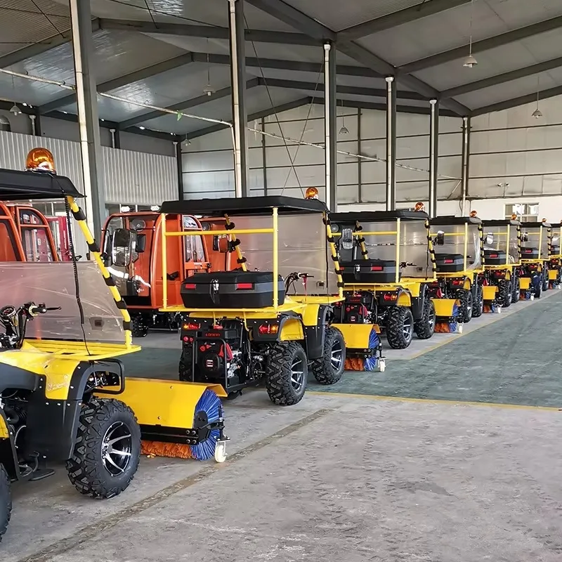Hot Selling Four-Wheel Drive 15HP Engine Ride-On Snow Sweeper with 1300mm Working Width for Winter Beach Use