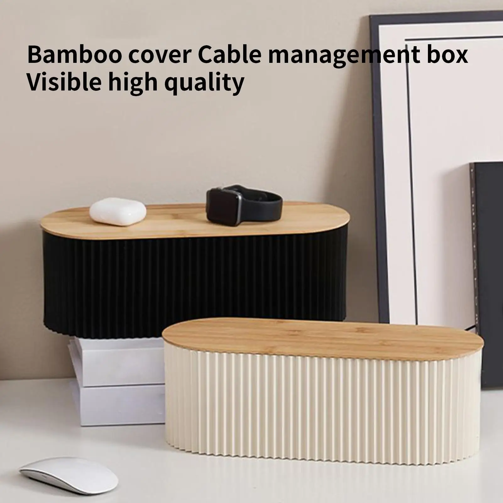 Cable Management Box Power Strip Cord Hider for Desk Home Office Hide Charging Cables Chargers Organizer Large Capacity Durable