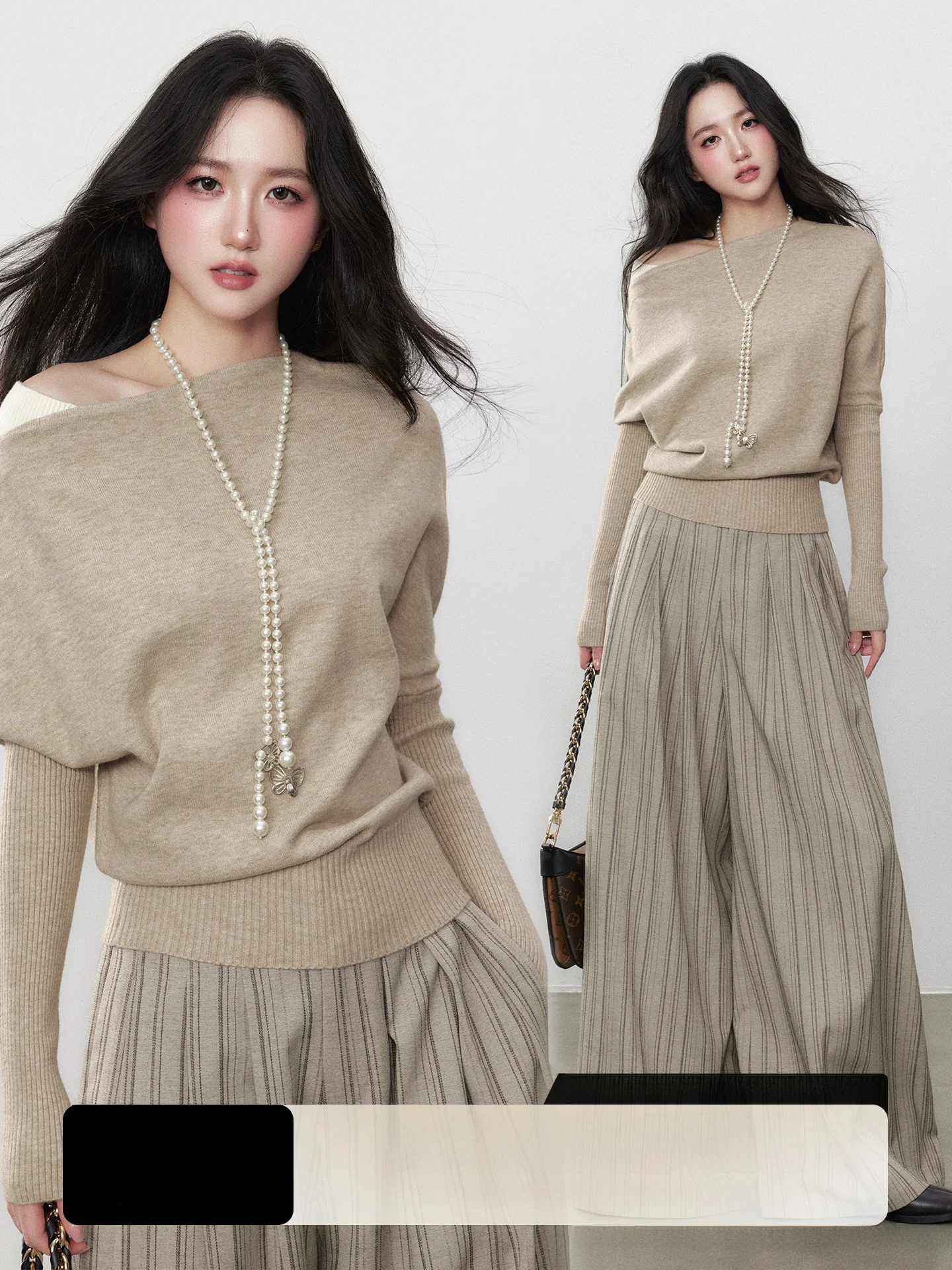 

Yuzhi вязаный мягкий приятный для кожи свитер с очками, осенний новый повседневный удобный длинный свек, однотонный свитер для поездок на работу