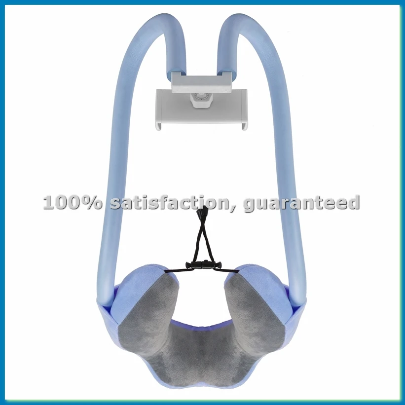 

Держатель подушки для шеи телефона для путешествий в самолете Регулируемая подставка для мобильного телефона с гибкой подушкой для планшета на 360 градусов, светло-синий-VVNB