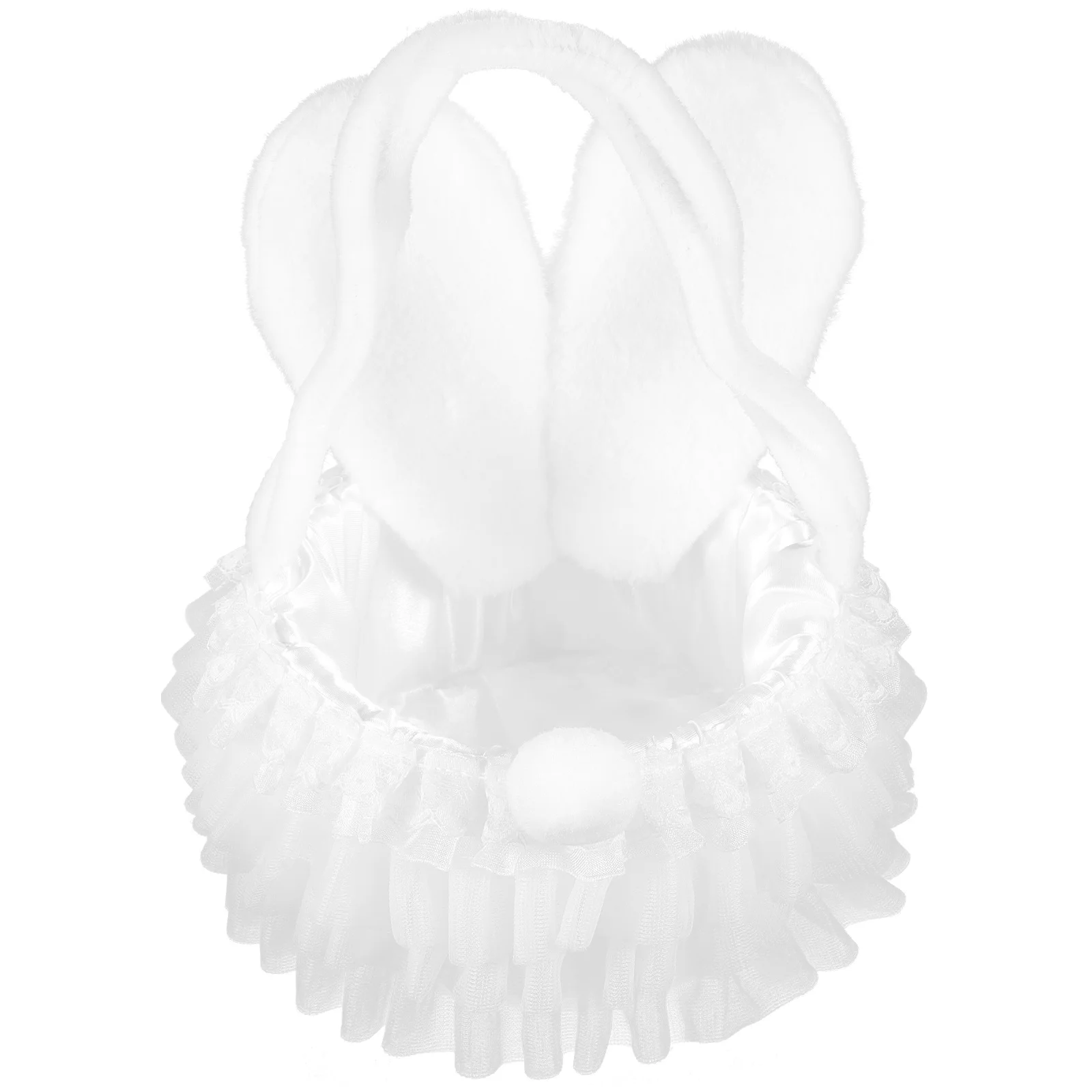 

Rabbit Ears Flower Basket White Small Baskets H for Flowers Girls Weddings Parties graduations Easter Celebrations