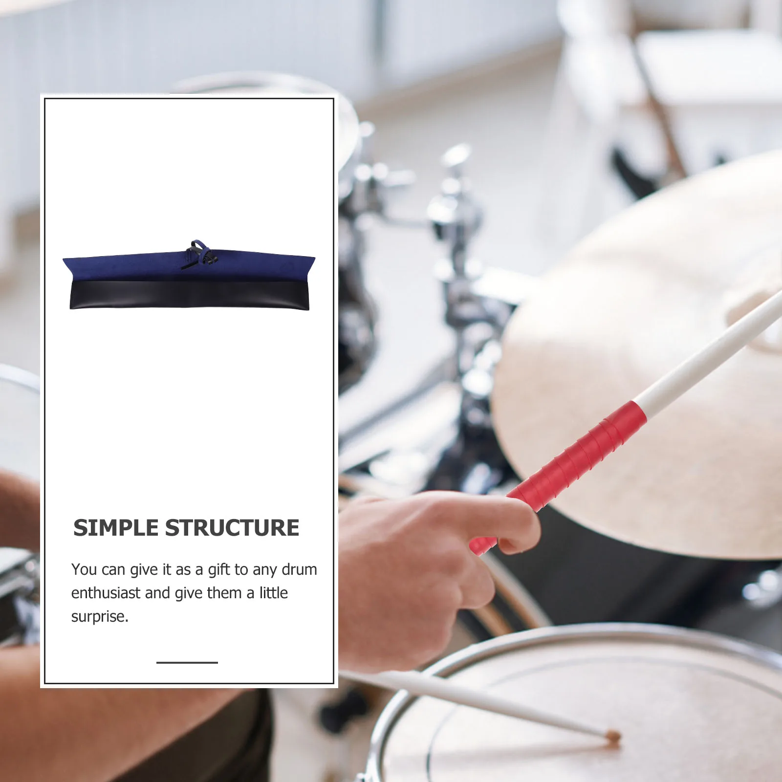 

Drumstick Bag Lightweight Drum Stick Holder Portable Storage Pouch for Mallets Brushes Teaching Materials Musical Instruments