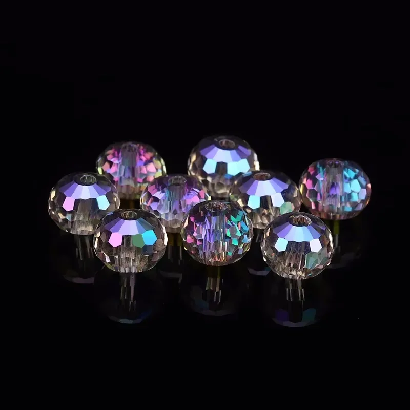 6mm 8mm 96 Austria Crystal Beads  Faceted Round Loose Spacer Beads Rhinestone for Jewelry Making DIY Necklace Bracelet Earring