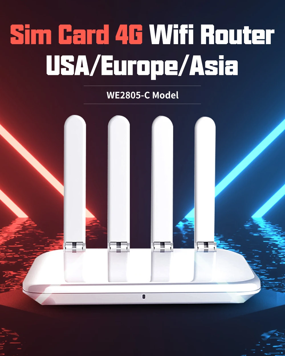 Cioswi 4G Wifi Router LTE 300Mbps Wireless Router SIM Karte Slot WAN 2 * LAN RJ45 CAT4 Modem für Startseite EU Asien 32 Benutzer WE2805-C