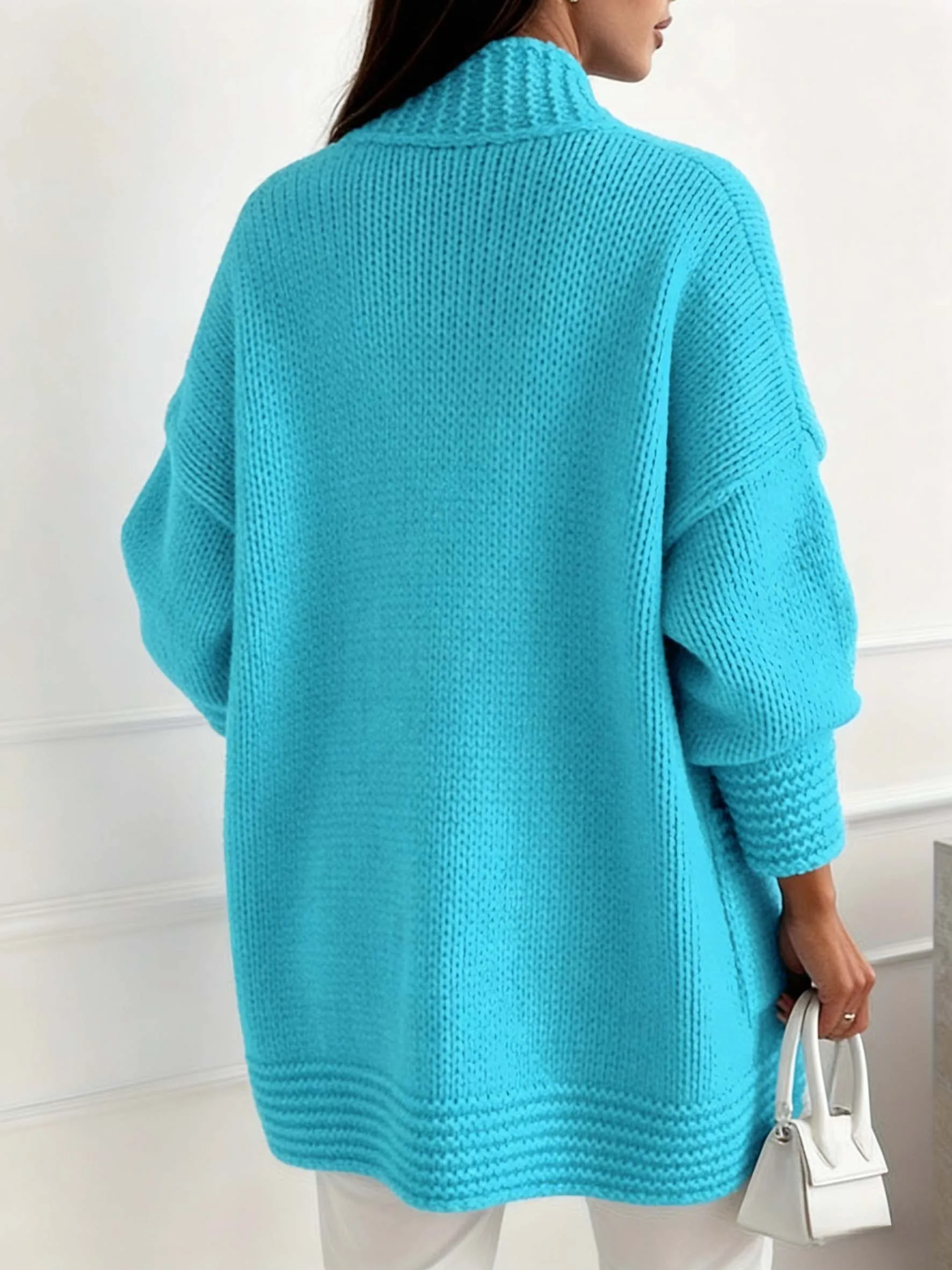 Women's Lazy Wind Long Sleeve Cardigan Sweater, Loose, Casual, Elegant and Fashionable Joker Women's Coat Sweater