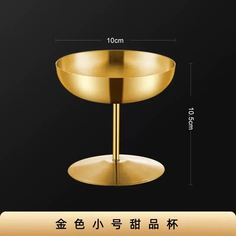 pudding cup, ice cream cup, ice cream cup, stainless steel stemmed glass,  snowball salad, dessert