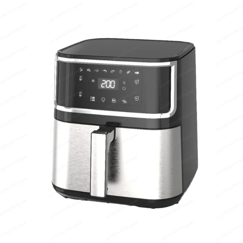 Stainless steel 8L large-capacity visual air fryer household electric fryer multi-functional smart fries machine