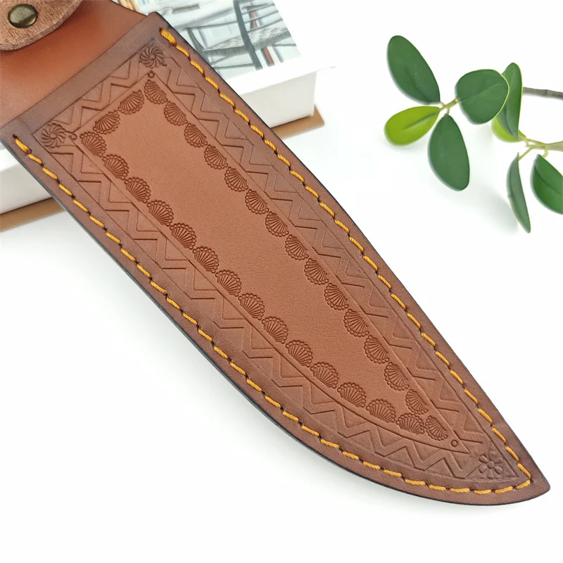 Straight Knife Leather Sheath, Organizer Pocket Knife Holster, Outdoor Knife Portable Collapsible Sheath (knife not included)