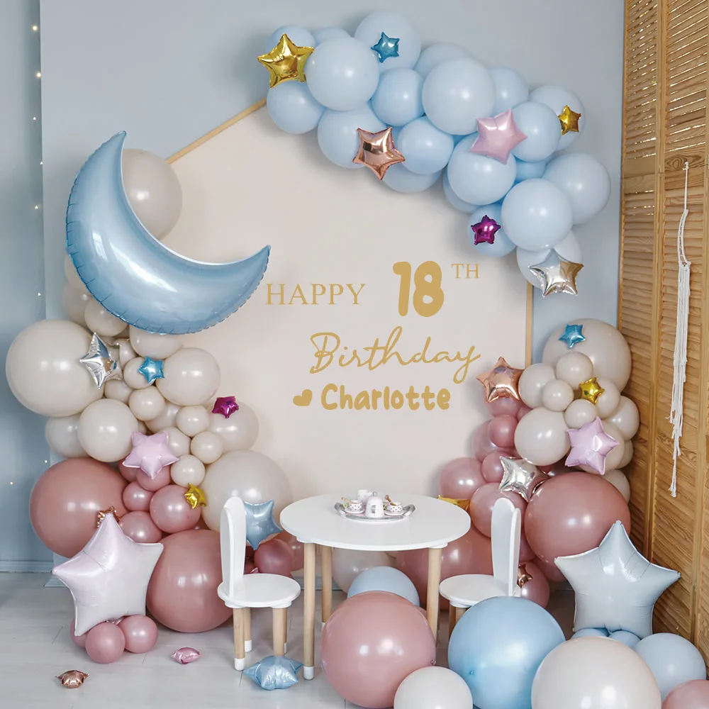 1PC Decalcomanie autoadesive personalizzate per l'anno del bambino per la decorazione della festa di compleanno Nome personalizzabile Adesivi rimovibili Vinile regalo per bambini