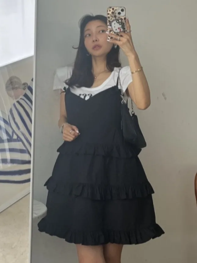 2025년 여름 신상 여성 드레스 스트랩리스 나비 매듭 스플라이싱 밑단 숏 스커트 패셔너블하고 시대를 초월한 우아한 디자인