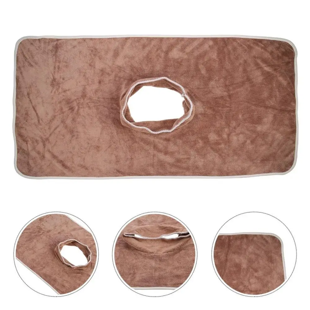 

Ergonomic Thickened Massage Face Towel Soft Breathable Beauty Salon Towel Solid Color with Hole Headrest Pads Personal Care