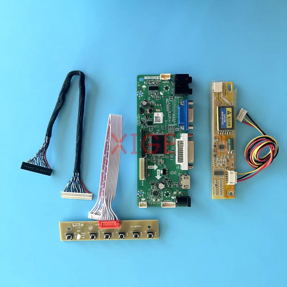 

Плата контроллера MNT68676 подходит для LTN170WX LTN170X2 QD17TL02 LVDS-30Pin DIY Kit HDMI-совместимый DVI VGA 1CCFL 1440*900 ЖК-монитор