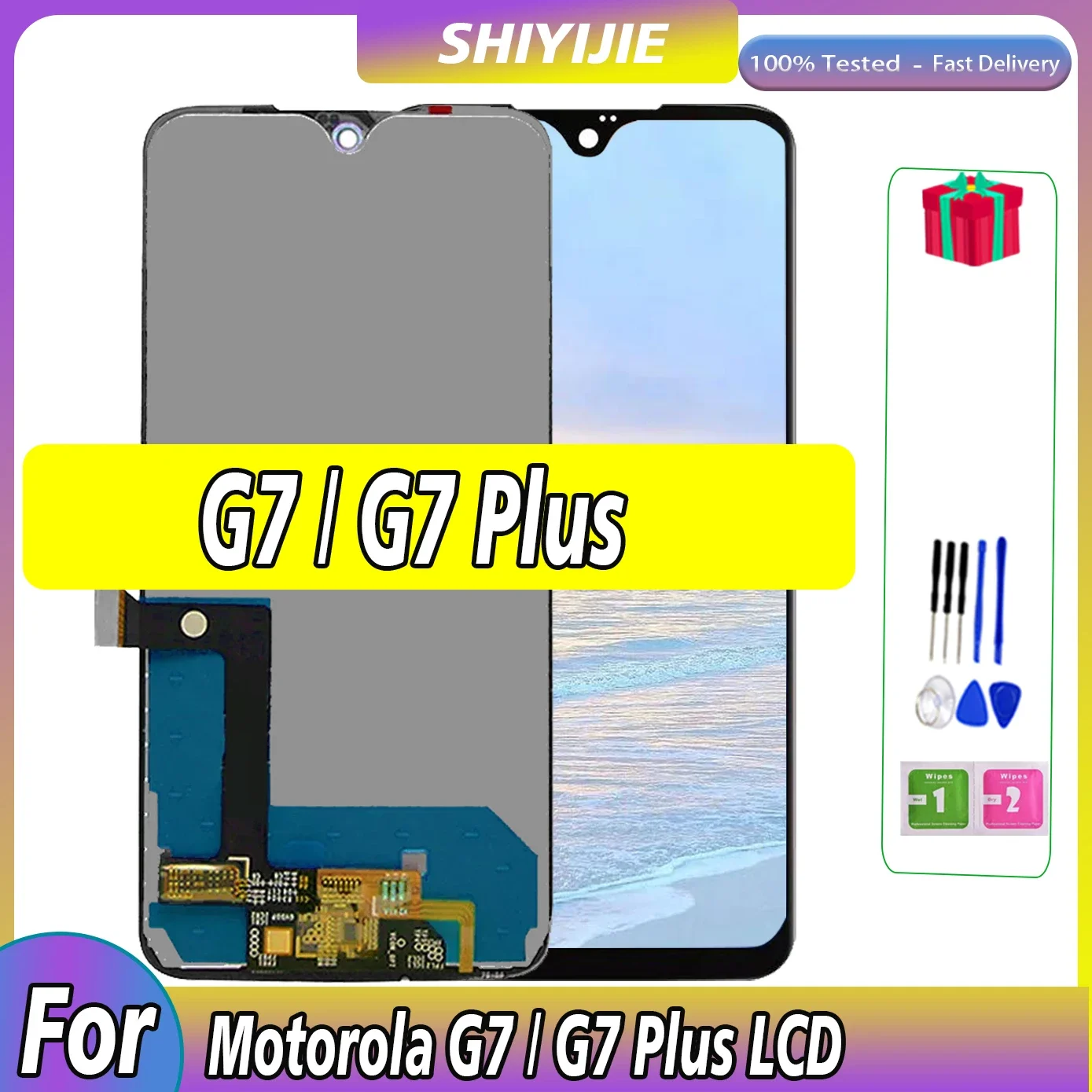 6.2'' Original LCD For Motorola Moto G7 XT1962 G7 Plus XT1965 Display Touch Screen Digitizer Phone Repair Assembly Replacement