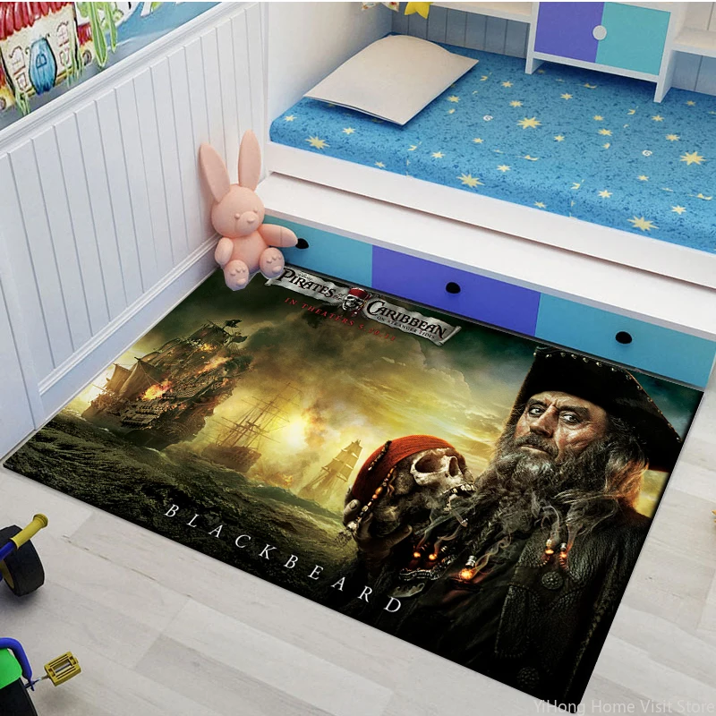 Disney Pirates of The Caribbean Large Area Rug Carpet Home for Living Room Children Kids Bedroom Sofa Doormat Floor Non-slip Mat