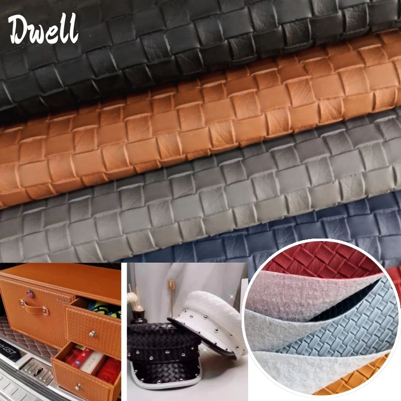 

1.1MM Thick Woven Pattern Leather Fabric for Sewing Accessories DIY Cloth Bag Craft Lining Multi-Color Home Upholstery Material