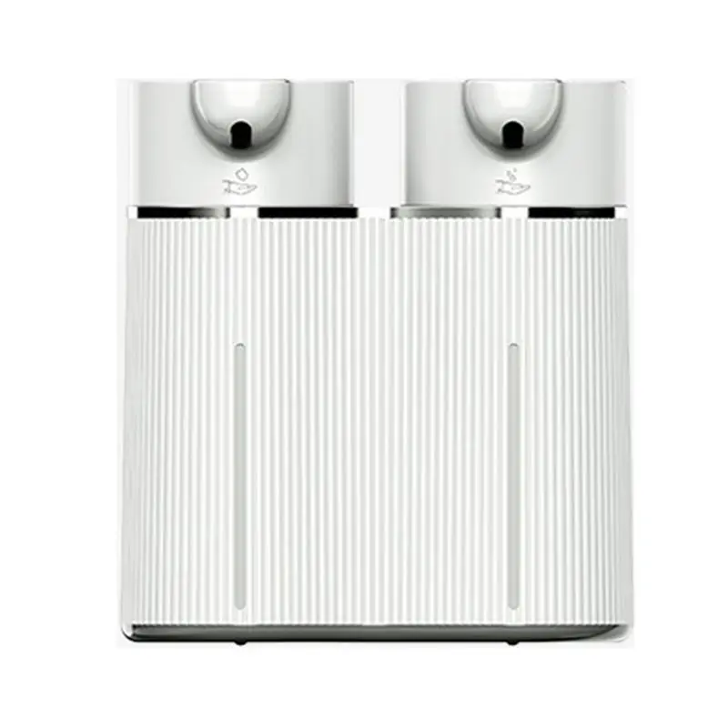 1 Apr.Double-Head Automatic Foam+Liquid Soap Dispenser Wall-Mounted USB Rechargeable Disinfectant Distributor Infrared Sensor