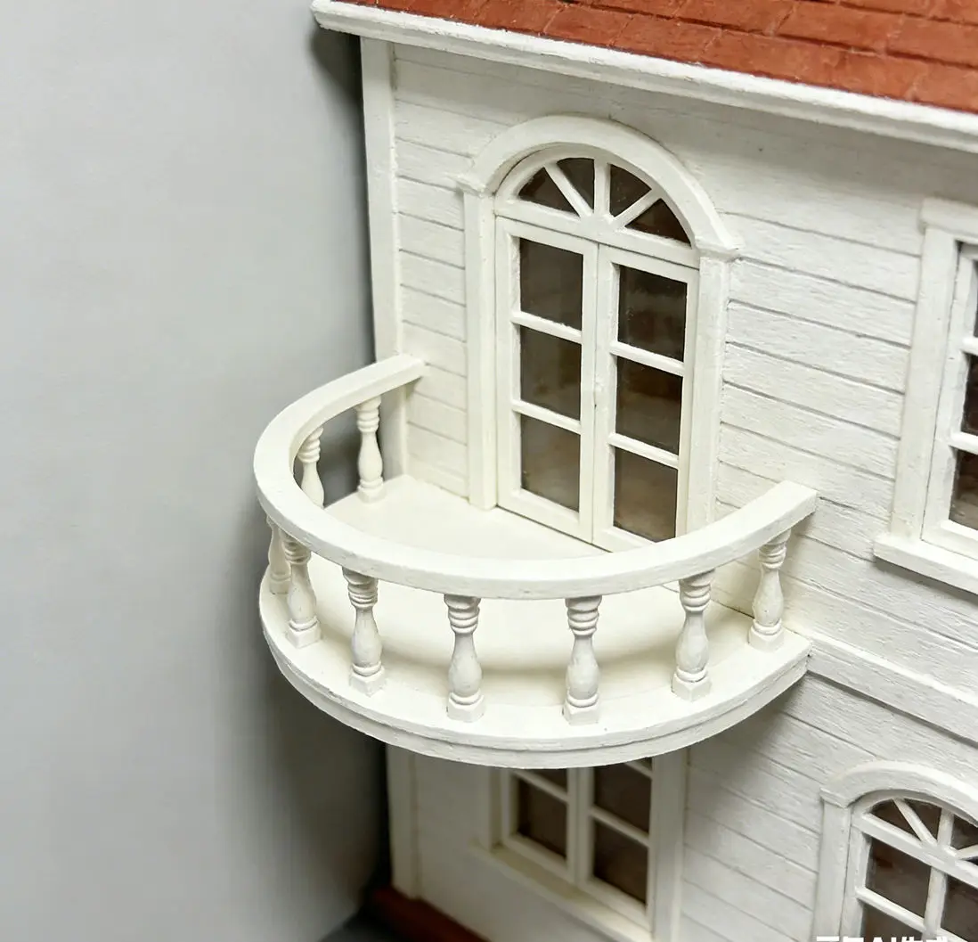 

Миниатюрный европейский изогнутый балкон, аксессуар для кукольного домика в масштабе 1/12, настенная полка, для сцен BJD и реквизита для фотосъемки