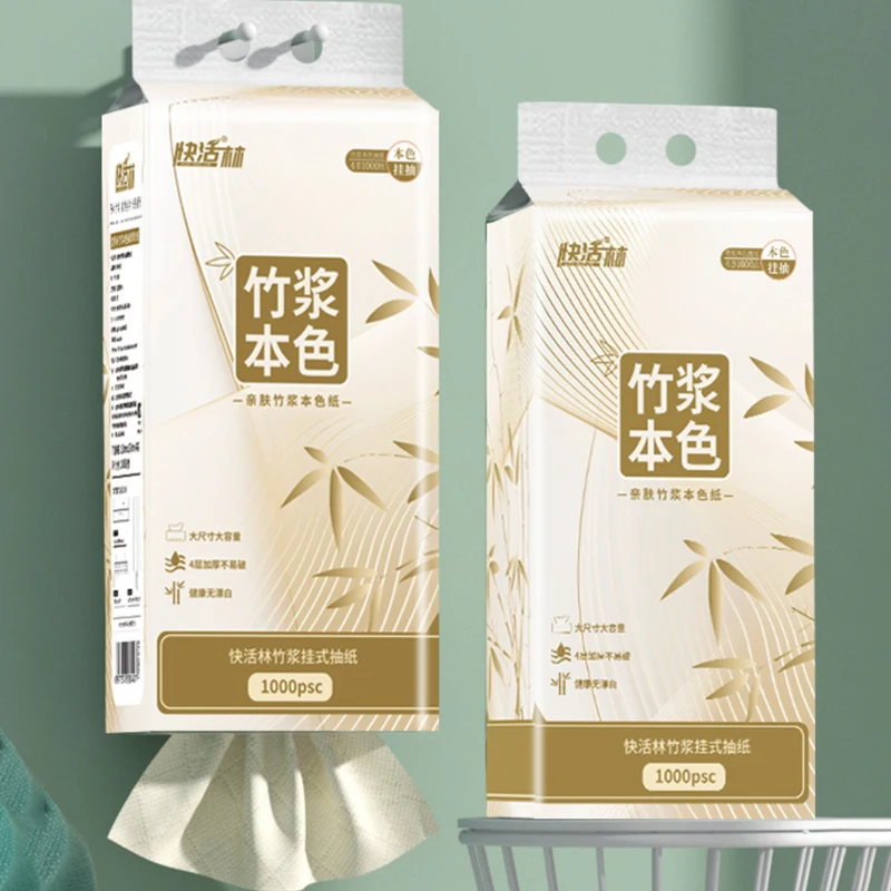 Hanging Drawable Tissue Large Household Pack 4 Ply Thick Bamboo Pulp Napkins Toilet Paper Tissue For Home Bathroom Kitchen