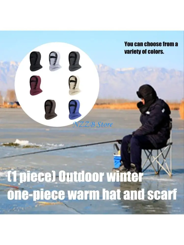 

T21F Thick Warm Headcover Hat Fleece Windproof Face Cover Hat for Adult Cold Weather