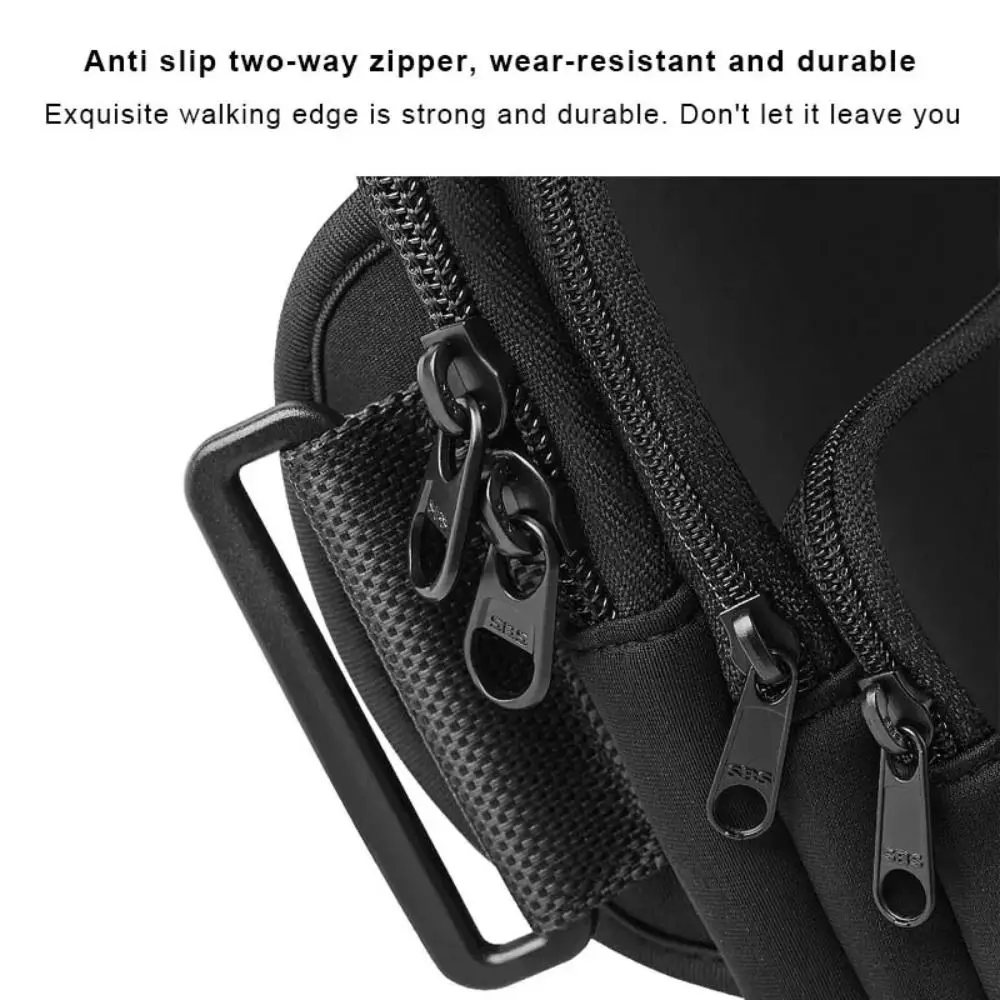 Three Pockets Running Phone Bags Phone Holder Large Capacity Arm Band Pouch Headphone Card Storage Bag Mobile Phone Arm Bag