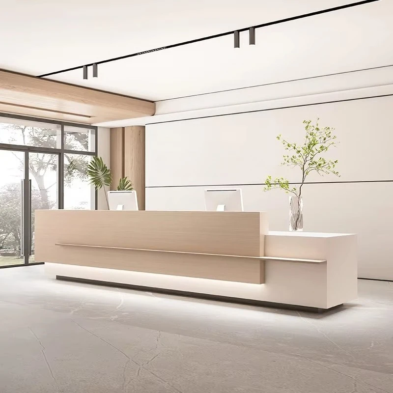 &c Office Building Big Front Desk Information Counter Modern LED Reception Desk for Shopping Mall