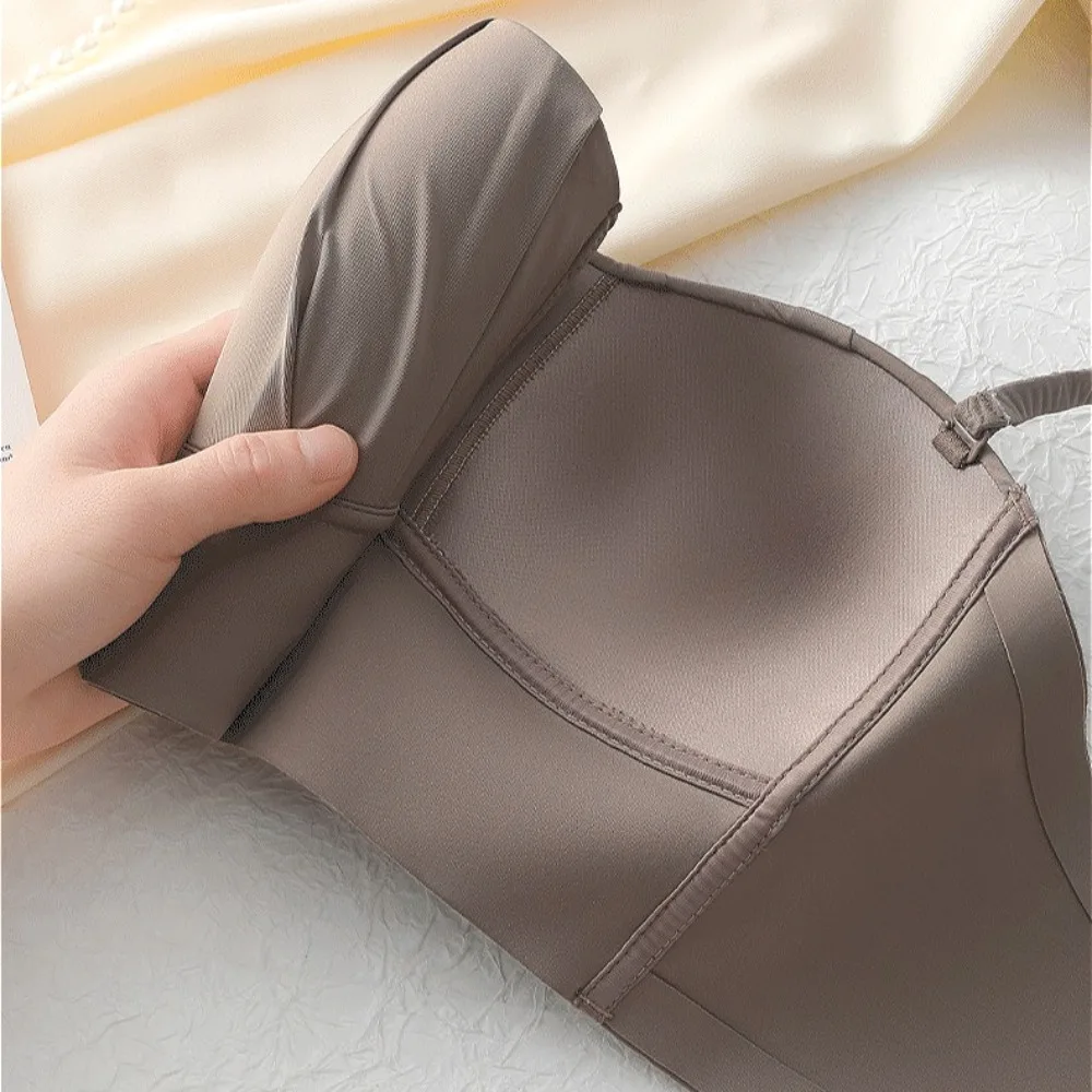 Nová spandexová francouzská plisovaná podprsenka, nová odnímatelná tenká podprsenka bez kroužků a kostic, bezešvé spodní prádlo pro ženy - náhled 3