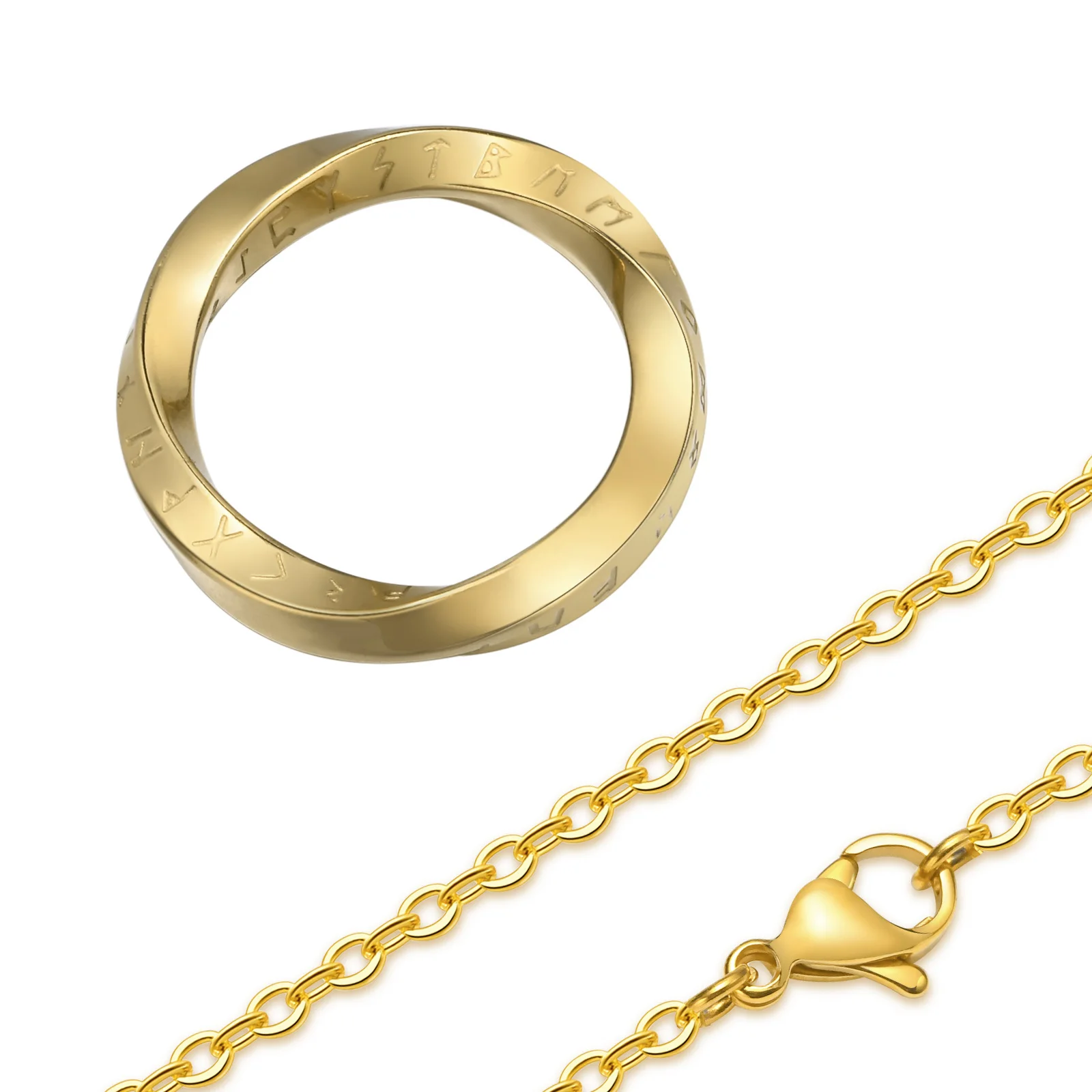 Nordische Wikinger-Anhänger-Halsketten für Männer und Frauen, gedrehter Edelstahl-Schmuck, Dreieck-Charm, geometrischer Kragen, Party-Geschenk – Detail 15