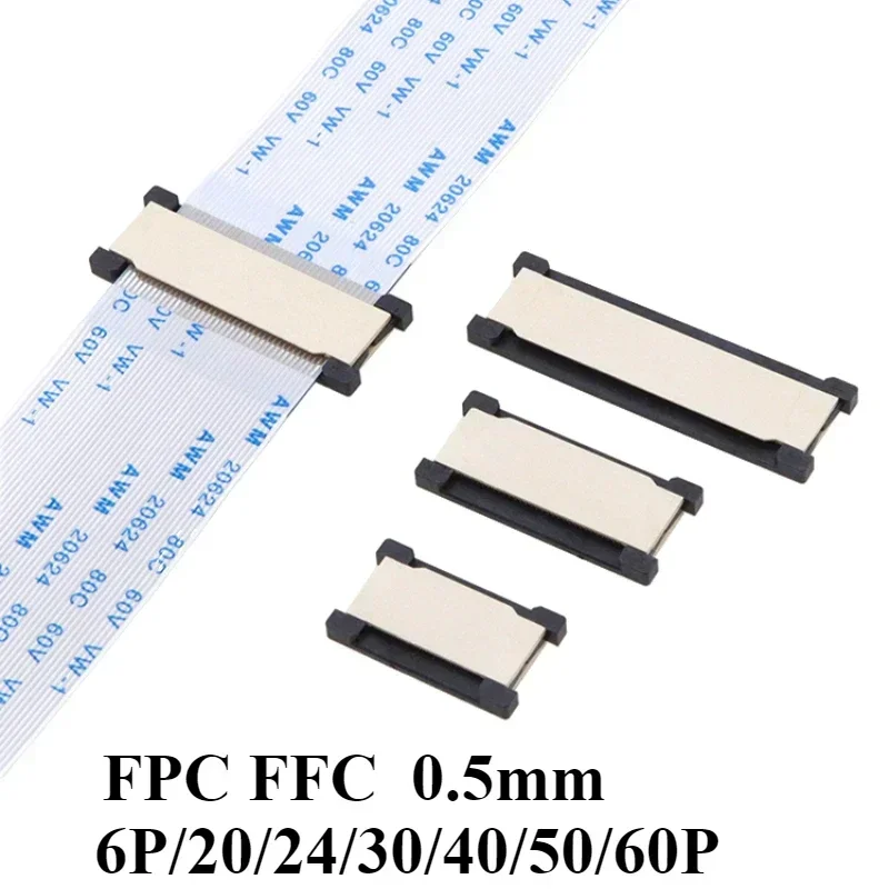 5/10/50 sztuk/partia Płaska taśma złączeniowa FPC FFC, kabel przedłużający, raster 0,5 mm, 6 20 24 30 40 50 60 pinów, złącze 6P 24P 30P 40P 50P 60P