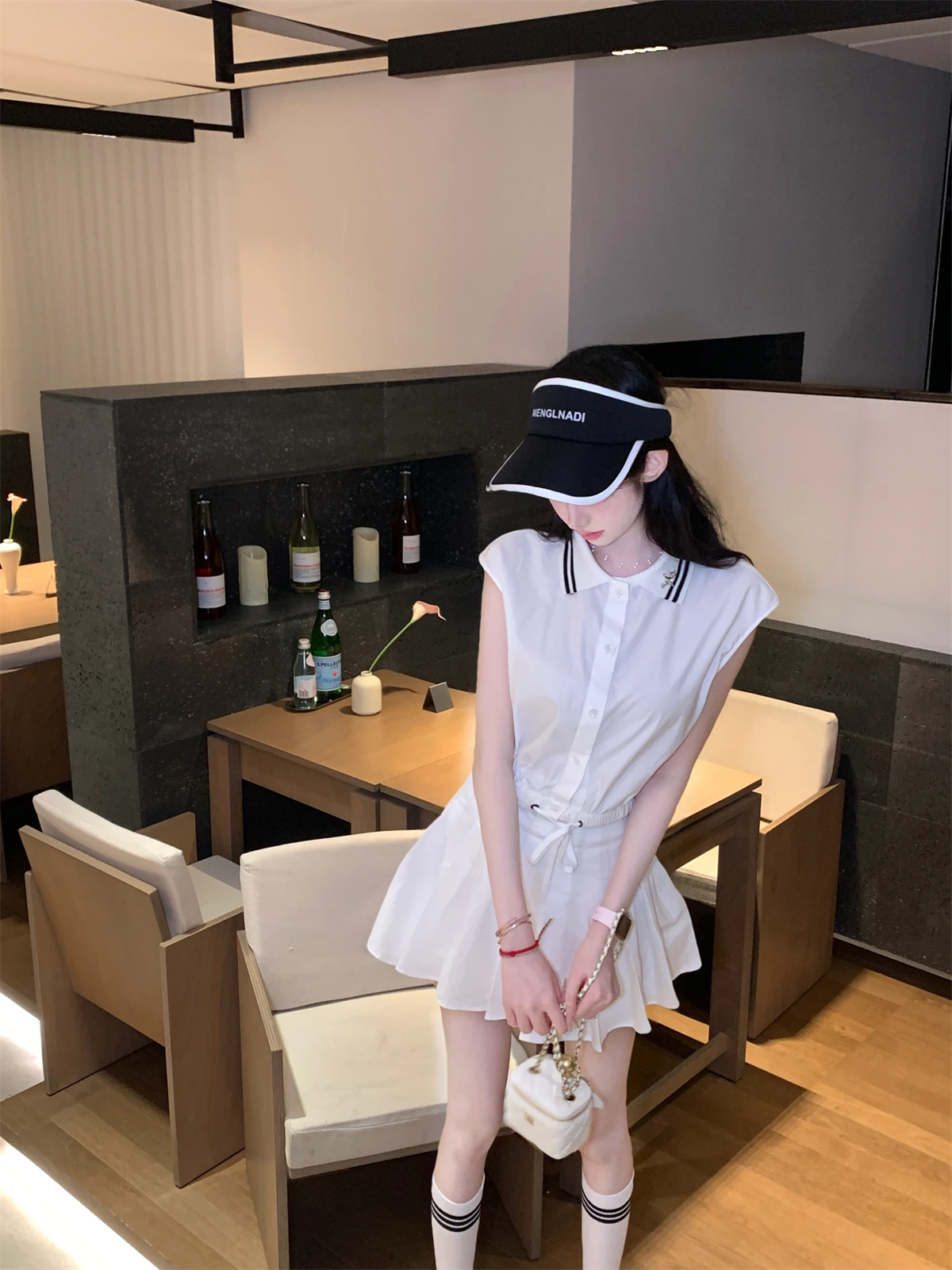 

Новая летняя белая плиссированная юбка А-силуэта из чистого хлопка Sun Ya для женщин, модная короткая юбка для школы