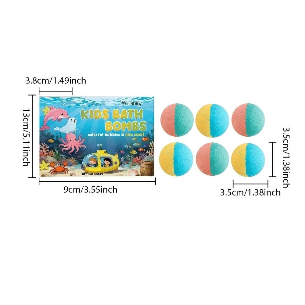 

New Natural Bath Bombs Surprise Inside Skin-Friendly Bath Salt Ball Mega Bubbles Ocean Toys Bathing Kit for Boys & Girls