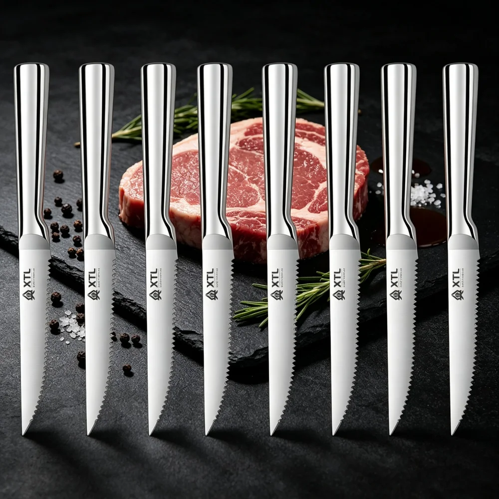 Stainless Steel Steak Knife Boning Fillet Knife Professional Chef's Kitchen Knife Meat Cleaver Beef Slicing Knife Steel Handle
