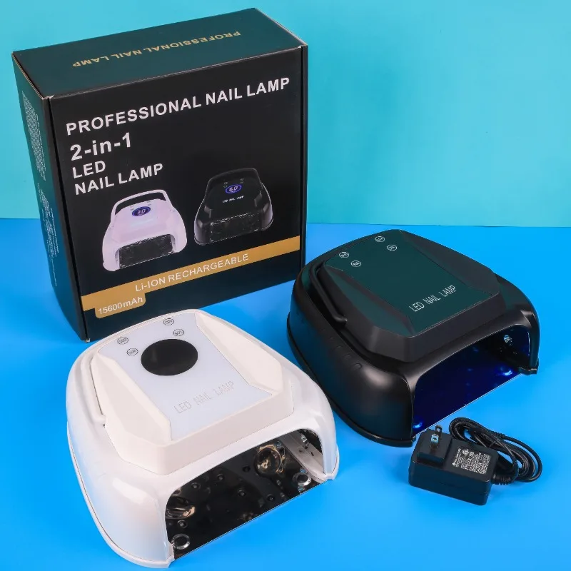 New Arrival 72W Black Professional Cordless Rechargeable LED Nail Lamp Pro UV Lamp for Double Hands