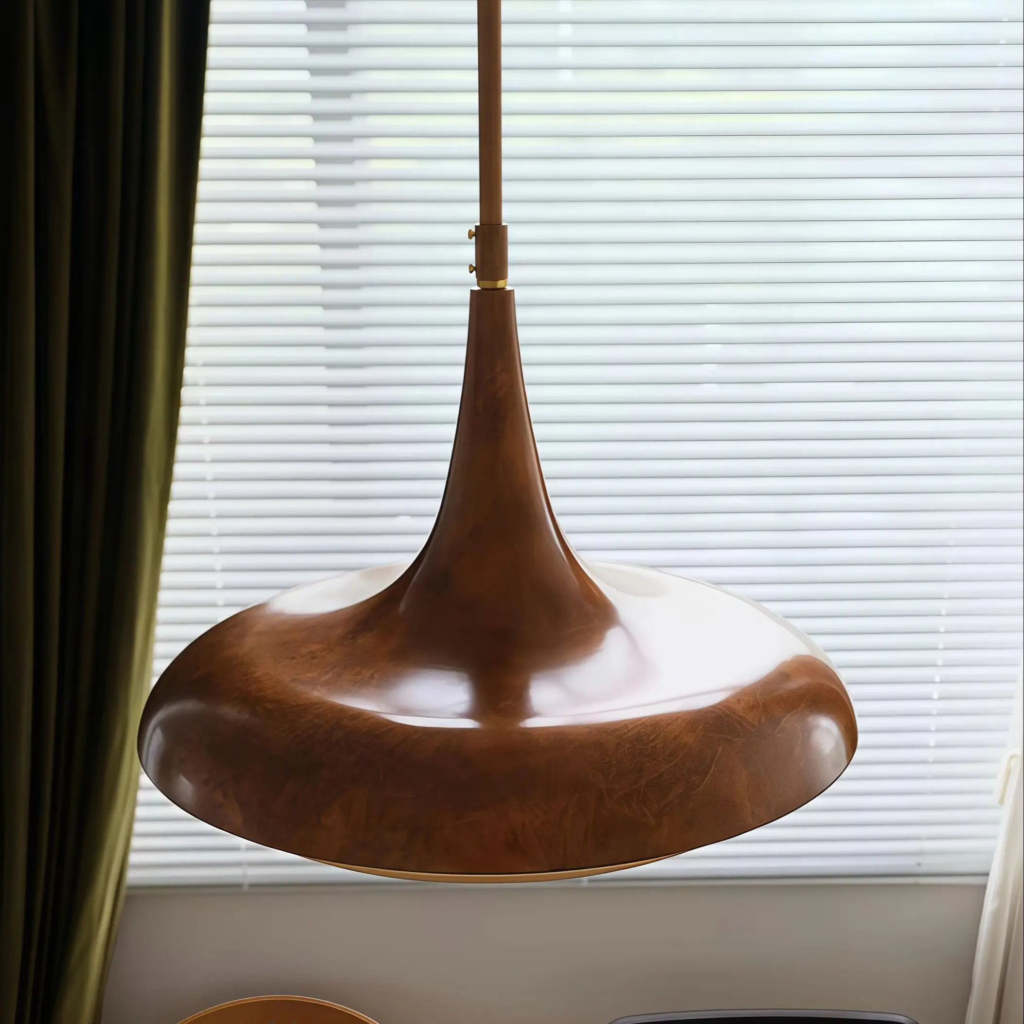 French Mid-Century Glass Chandelier, American Retro Wabi-Sabi Style, for Dining Room/Bedroom/Study/Walk-in Closet