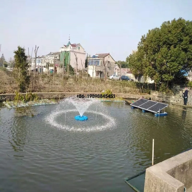 Solar Panel and Anti-Rust Floating Base 2-in-1 Solar Aerator & Fountain Pump 750W for Garden/Agriculture/Fishery