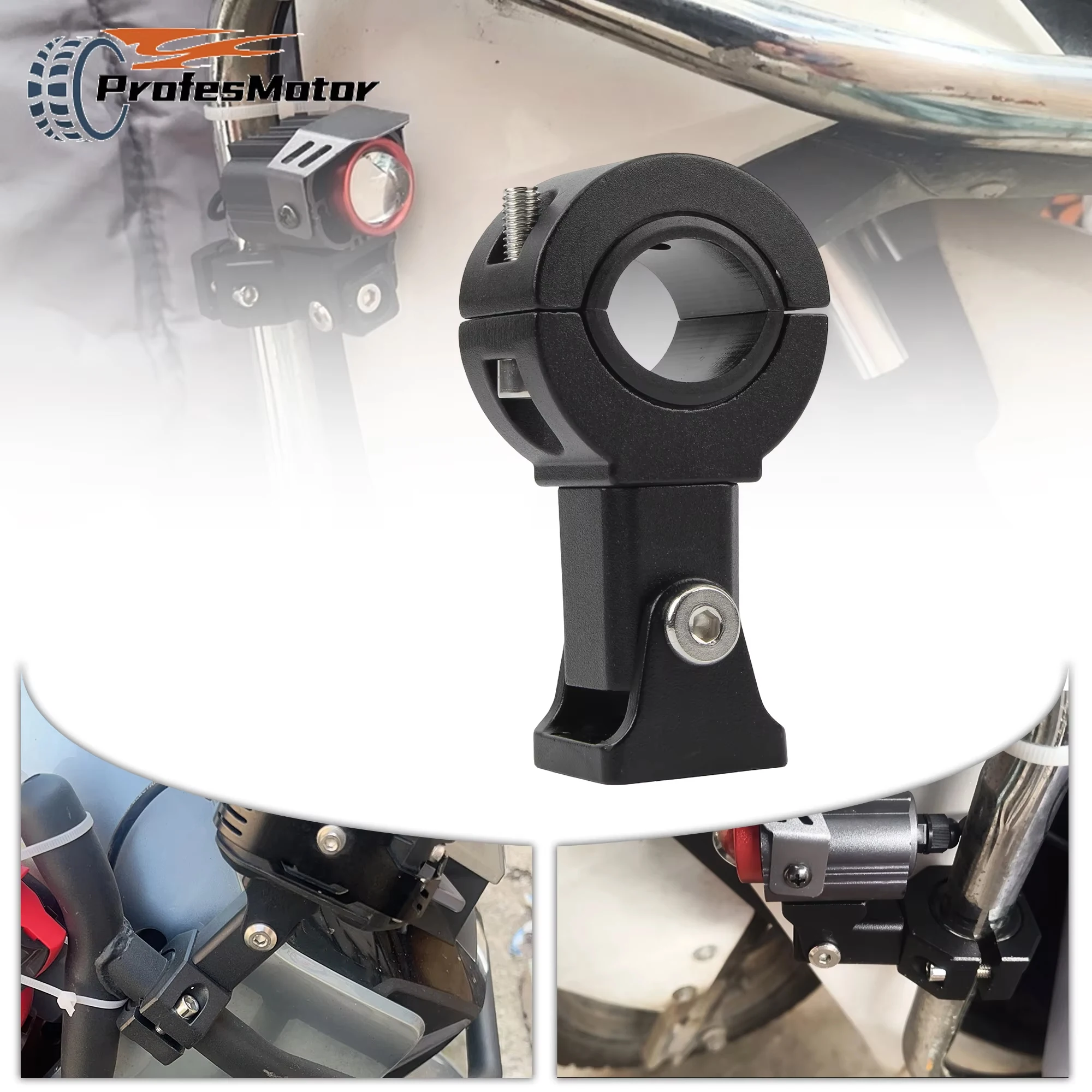 

Universal Motorcycle Fog Lamp Bracket Headlamp Holder for Dirt Bike Cafe Racer Scooter Auxiliary Light Bumper Clip Accessories