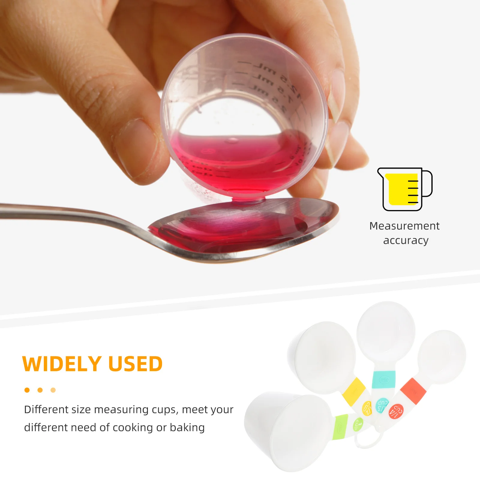 

4Pcs Colorful Measuring Cups for Cooking Baking Precise Measurement Kitchen Tools with Smooth Handle Portable Measure Cups