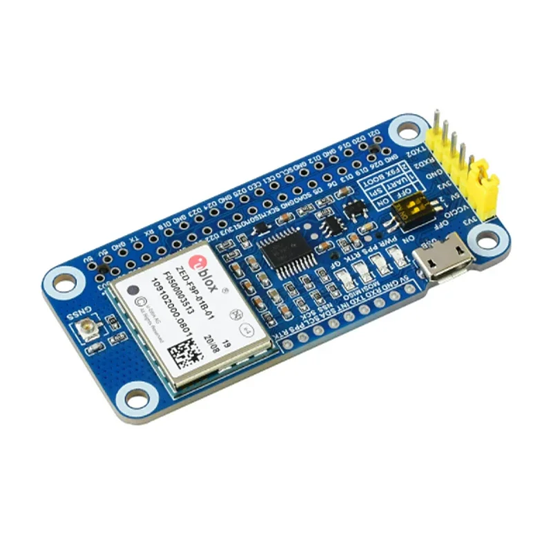 

ZED-F9P GPS-RTK HAT for Raspberry Pi, Centimeter Level Accuracy, Multi-Band RTK Differential GPS Module