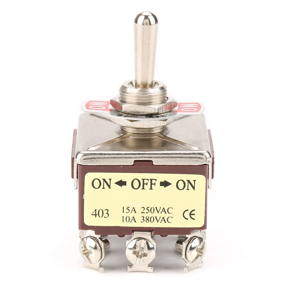

3 Position Toggle Switch 12 Pin 12mm 4PDT Rocker Switch Self-locking Type 15A/250VAC 10A/380VAC ON/OFF/ON Toggle