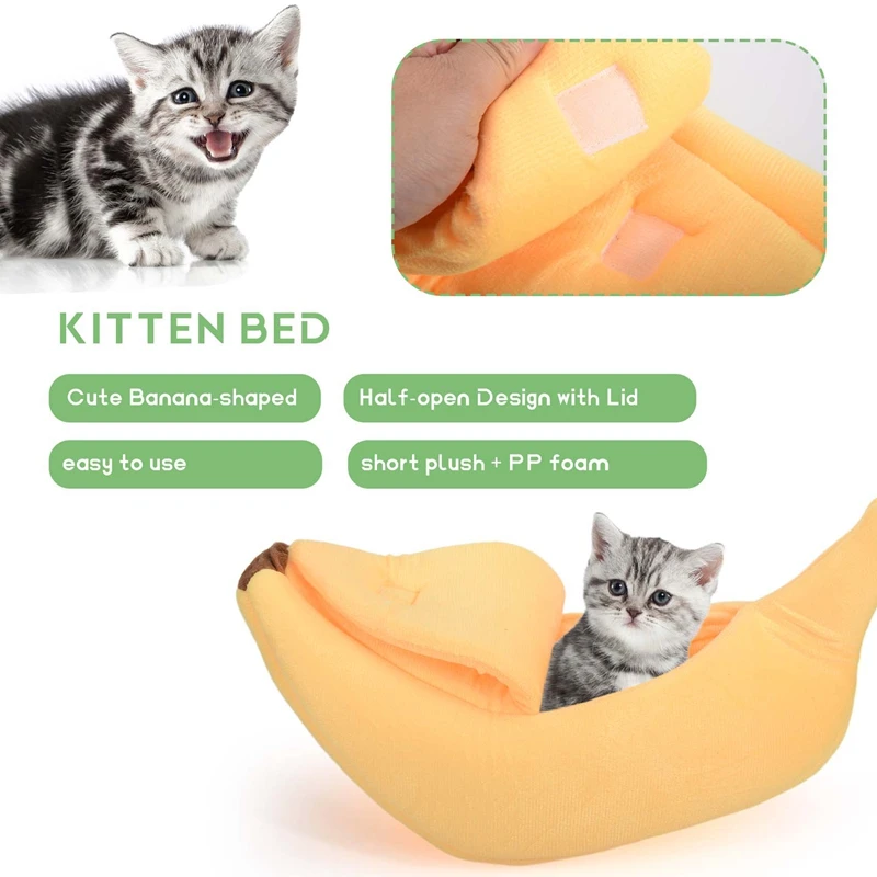 Cute Banana Cat Bed, Pet Bed Soft Cat Embrace Bed, Lovely Pet Bed For Cats, Rabbits & Small Dogs