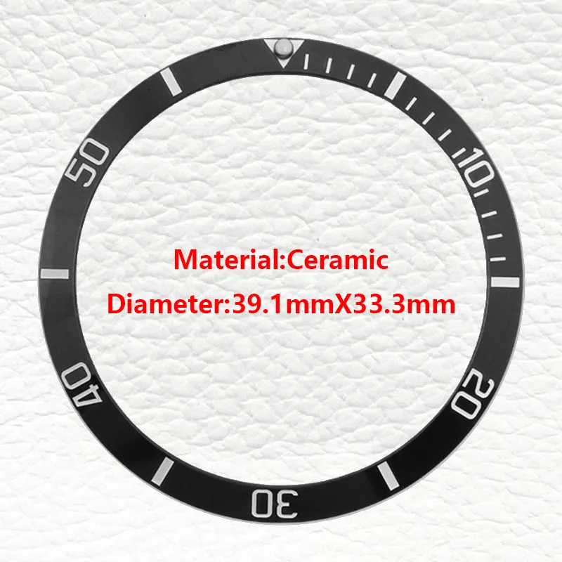 Mod 39.1mmx33.3mm السيراميك الحافة إدراج حلقة يناسب NH35 ساعة حالة شقة السيراميك الحافة إدراج قطع الغيار للرجال ساعات الغوص