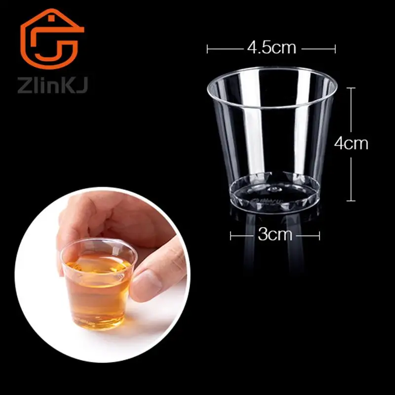 Hot sale 50PCS Mini Clear Plastic Disposable Party Shot Glasses Jelly Cups Tumblers Birthday Kitchen Accessories