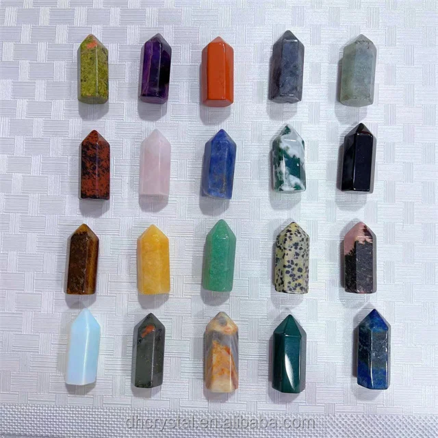 Piedras preciosas naturales para fengshui, cristal de cuarzo, torre de fluorita arcoíris, piedras pulidas, regalo artesanal, venta al por mayor