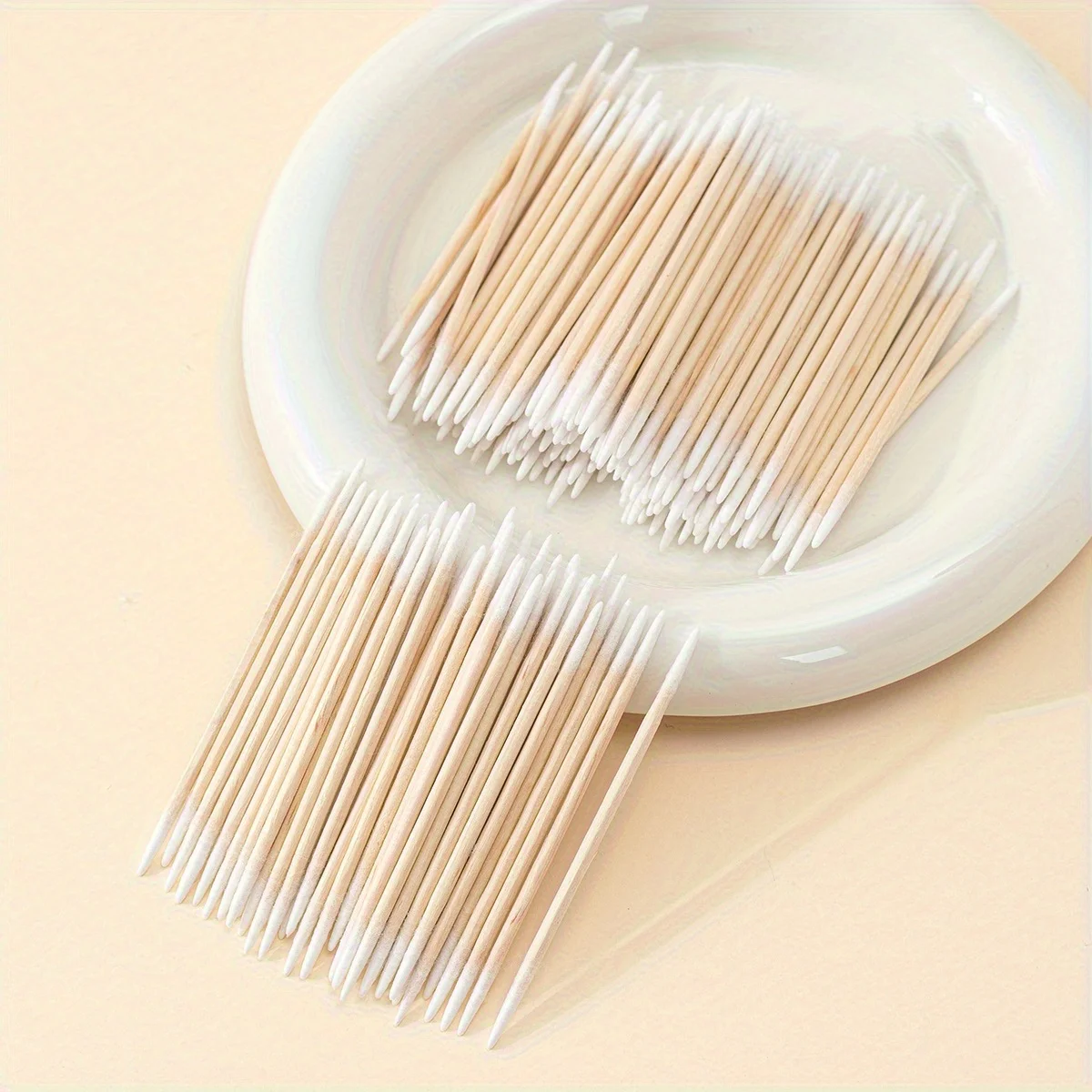 100/300/500/900pcs Double Head Microblading Cotton Swabs, Pointed Tip Cotton Swabs, Multipurpose  Wood Sticks Swabs For Make Up