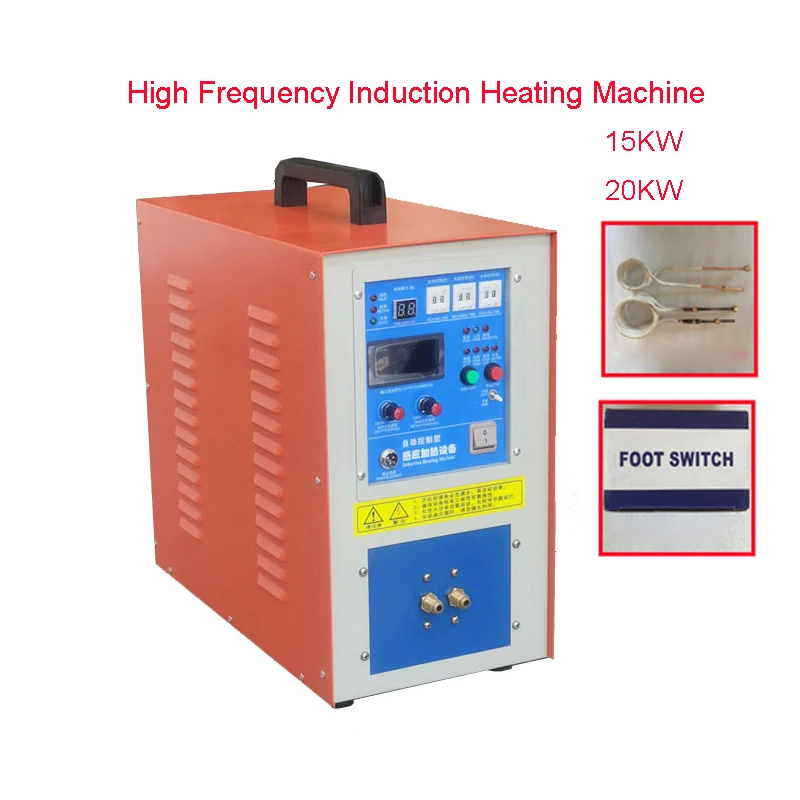 

15KW Metal Smelting High Frequency Induction Heating Machine Quenching And Annealing Metal Heat Treatment Equipment 220V