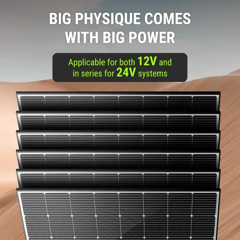 250W Solar Panel Monocrystalline for 12V 24V Norminal System with High-Efficiency Voltage Boost