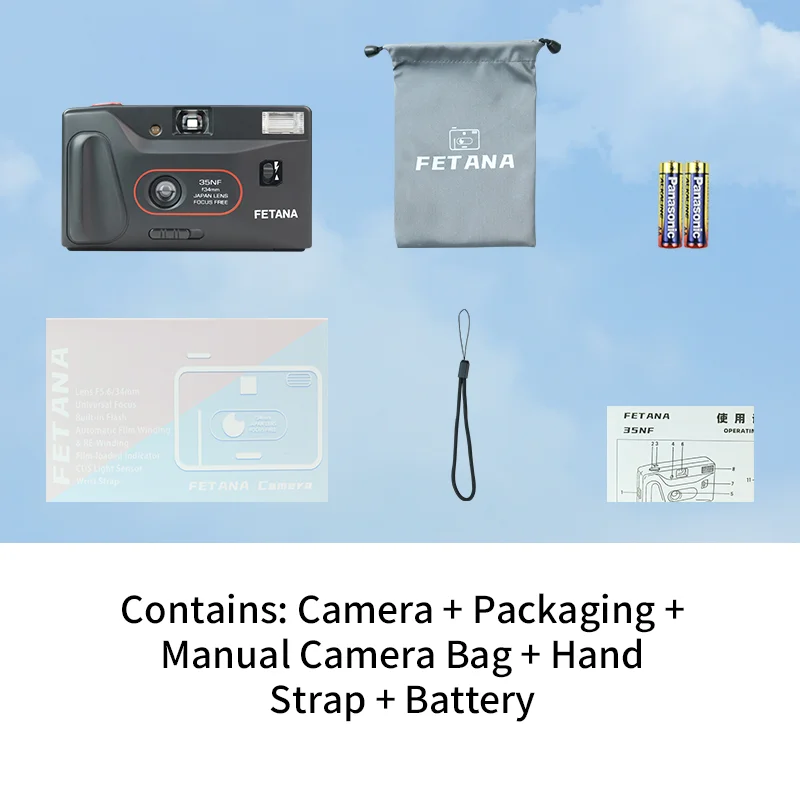 New For FETANA Film Camera 35NF Reusable Non Disposable Replaceable Film Camera Flash 135 Film Camera Fixed Point Camera