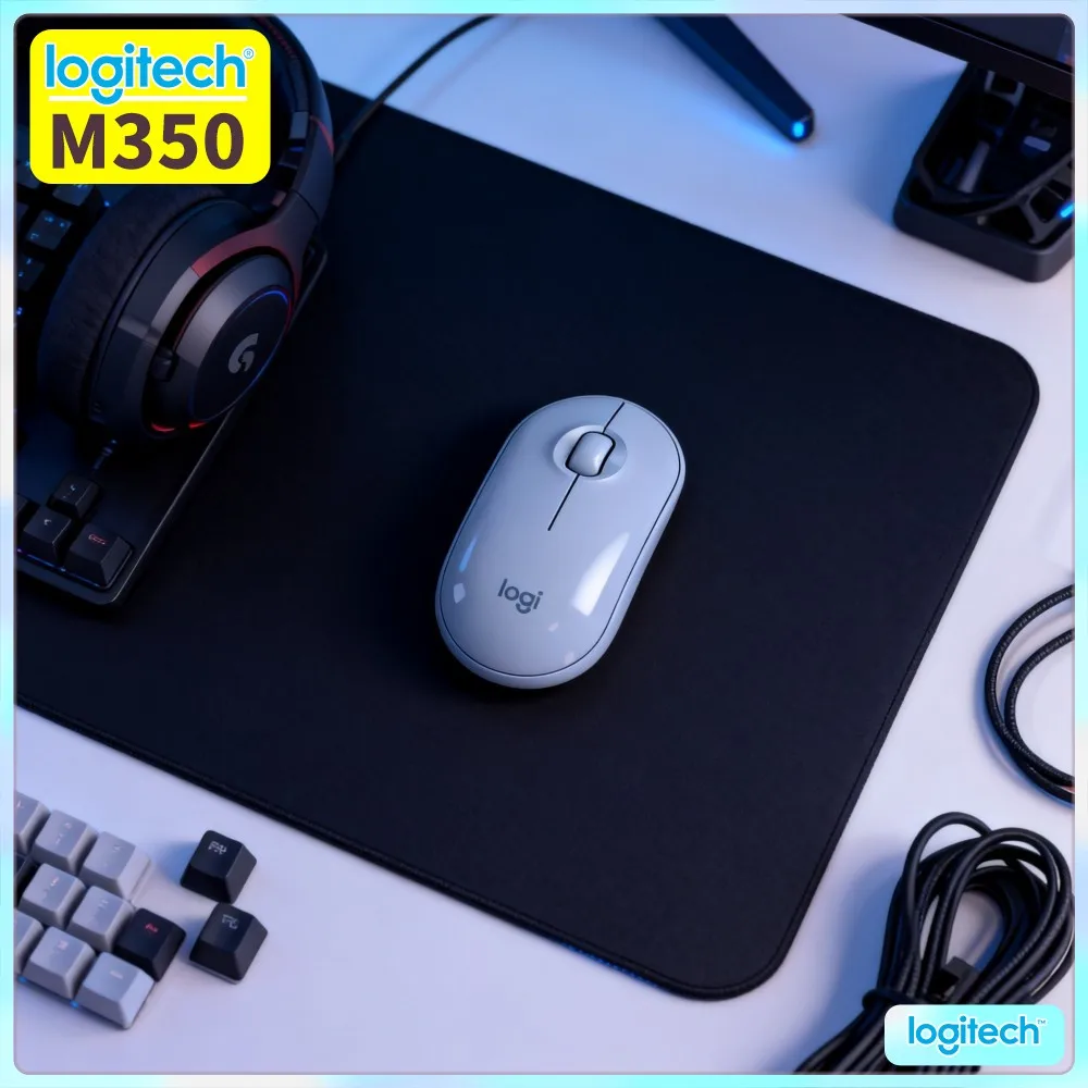 Logitech M350 Ergonomic Optical Mouse - Comfort Grip, Quiet Operation, 10M Range, 18-Month Battery, PC Mac Ipad Compatible