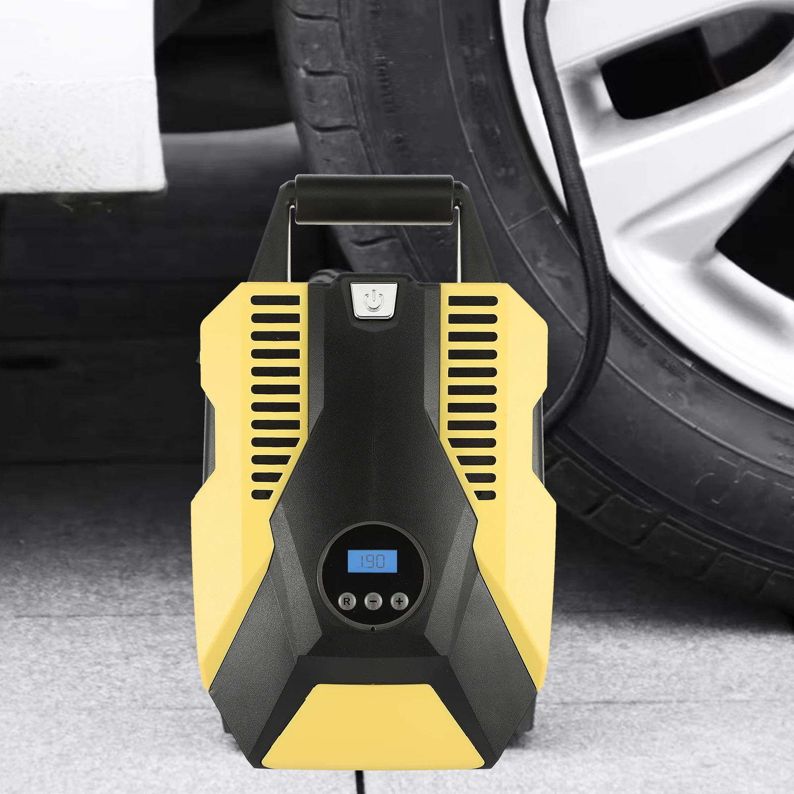 

19 Cylinder Electric Air Compressor Digital Tire Pump Car Portable Inflator Pressure Gauge Automatic Stop Long Cable Vehicle