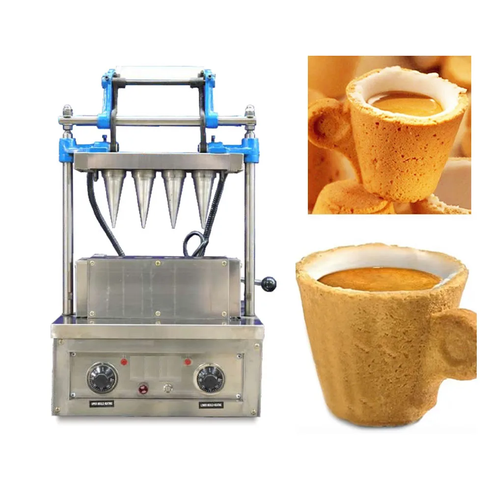 Wafer Tooth Waffle Cone Maker Price Edible Italian Waffle Paper Coffee Cup Make Machine